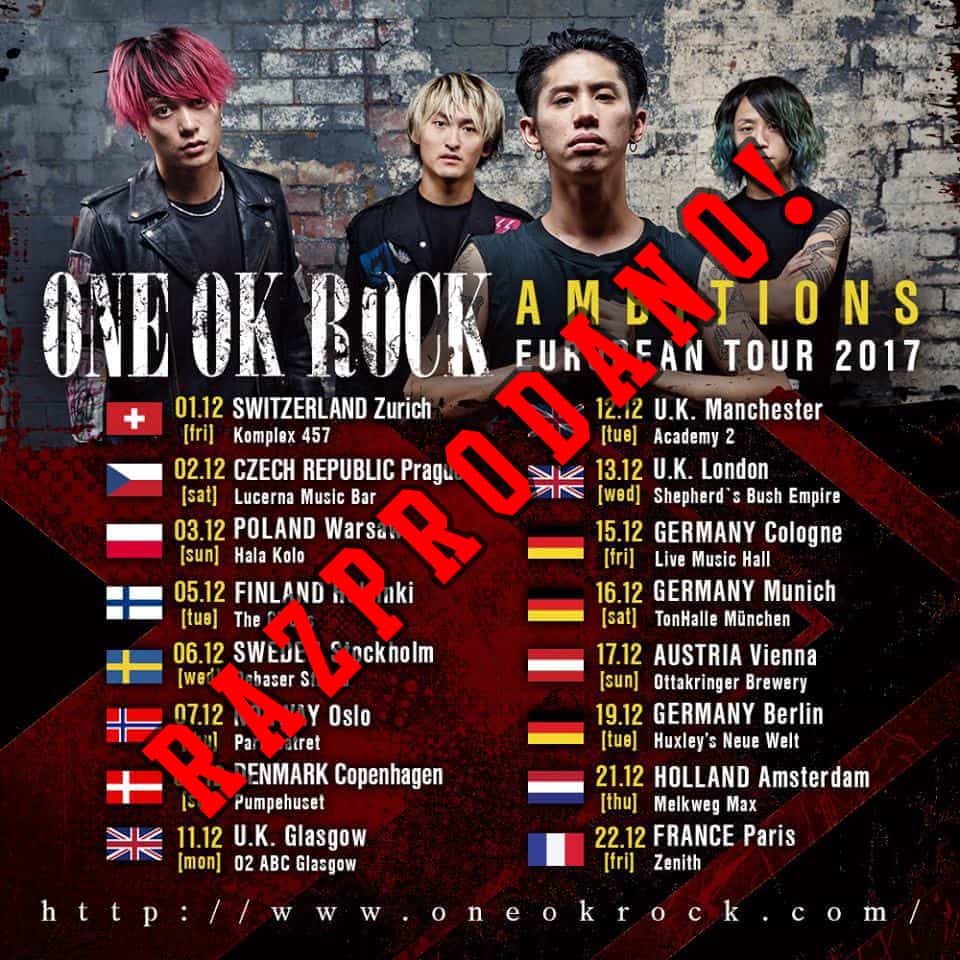 ONE OK ROCK - Ambitions European Tour 2017 - Društvo Touhou